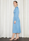 Jovonna Chaon Satin A Line Midi Dress, Blue