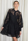 Jovonna Noto Crochet Mini Dress, Black