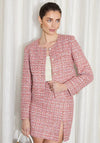 Jovonna Dama Tweed Knit Cropped Jacket, Pink Multi