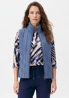 Barbara Lebek Reversible Cable Knit Zip Gilet, Blue
