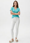 Dolcezza V-Neck Basic T-Shirt, Aqua
