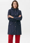 Micha Coated Hooded Rain Jacket, Navy