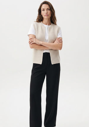 Olsen Knitted Open Cardigan, Beige