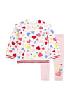 Guess Girls Heart Sweater and Legging Set, Pink Multi