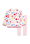 Guess Girls Heart Sweater and Legging Set, Pink Multi