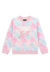 Guess Mini Girl Print Long Sleeve Sweater, Pink