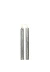 Kaemingk LED Waxed Dinner Candle, Silver