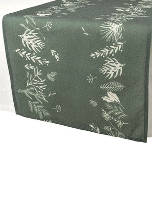 Kaemingk Winter Print Table Runner, Green