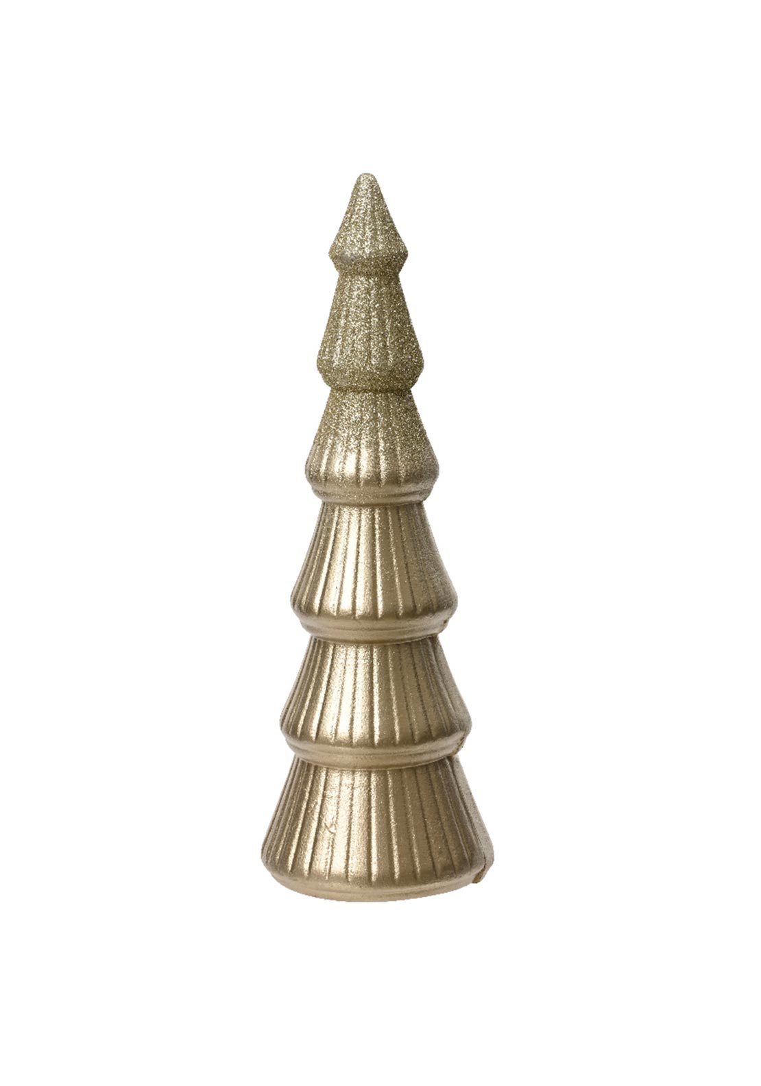 Kaemingk Metallic Glitter Large Tree Shaped Ornament, Gold