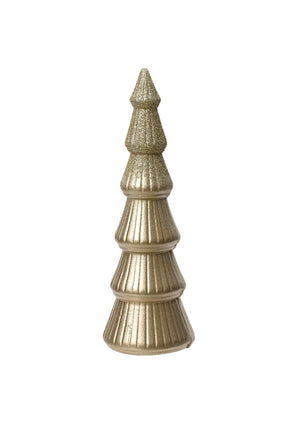 Kaemingk Metallic Glitter Large Tree Shaped Ornament, Gold