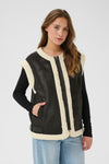 KAFFE Pernille Fur Suede Gilet, Black