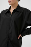KAFFE Avia Zip Detail Shirt, Black