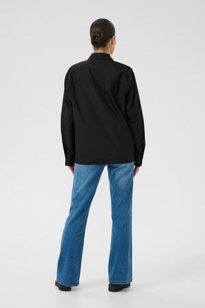KAFFE Avia Zip Detail Shirt, Black