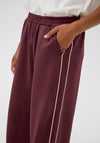 KAFFE Cory Wide Leg Track Pants, Wine