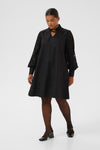 KAFFE Cynthia High Neckline Relaxed Dress, Black
