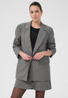 Kaffe Ellie Single Breasted Pinstripe Blazer, Grey