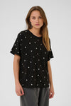 KAFFE Helen Studded Detail T Shirt, Black