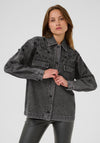 Kaffe Jaiden Embellished Denim Jacket, Washed Dark Grey