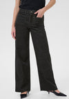KAFFE Molly Corduroy Flared Leg Trousers, Black Oyster