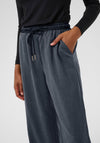 KAFFE Nevil Drawstring Straight Leg Trousers, Dark Grey