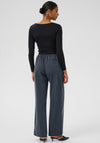 KAFFE Nevil Drawstring Straight Leg Trousers, Dark Grey