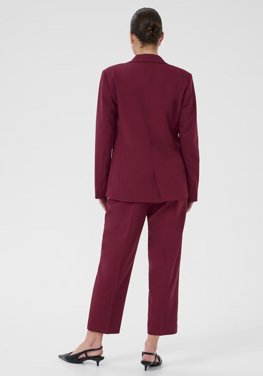 Kaffe Sakura Single Breasted Blazer, Wine