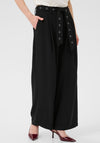 Kaffe Lisa Wide Eyelet Belt Trousers, Black