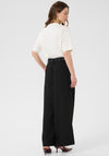 Kaffe Lisa Wide Eyelet Belt Trousers, Black
