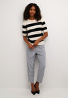 KAFFE Kalizza Stripe Short Sleeve Knit Sweater, Black