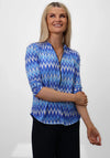 Kate and Pippa Chevron Print Zip Top, Blue