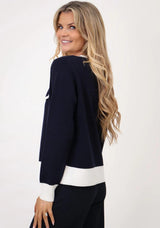Kate & Pippa Coco Knit Cardigan, Navy