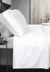 Katie Hannah by Mc Elhinneys Sateen Stripe Luxury Fitted Sheet, White