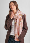 Katie Loxton Animal Print Foil Scarf, Pink