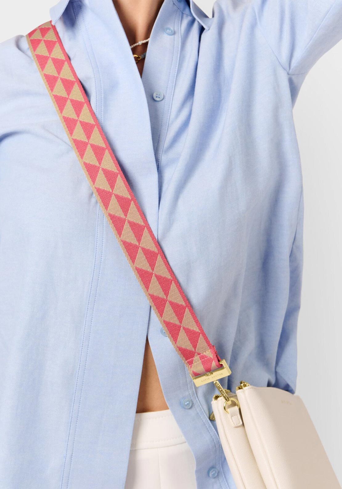 Katie Loxton Canvas Bag Strap, Coral