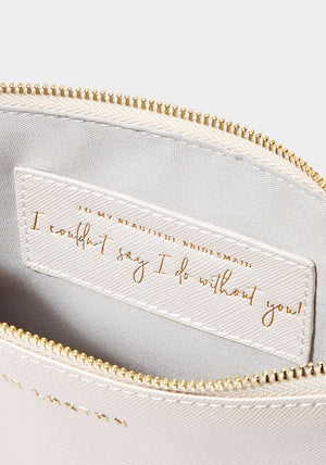 Katie Loxton Secret Bride Message Bridal Pouch, White