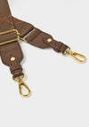 Katie Loxton Dash Line Canvas Bag Strap, Brown & Orange