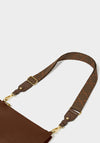 Katie Loxton Dash Line Canvas Bag Strap, Brown & Orange