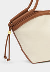 Katie Loxton Florence Mini Canvas Tote Bag, Beige & Cognac