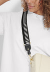 Katie Loxton Geometric Canvas Bag Strap, Khaki Black & Pink