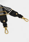 Katie Loxton Geometric Canvas Bag Strap, Khaki Black & Pink