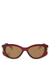 Katie Loxton Rimini Cat Eye Sunglasses, Deep Red