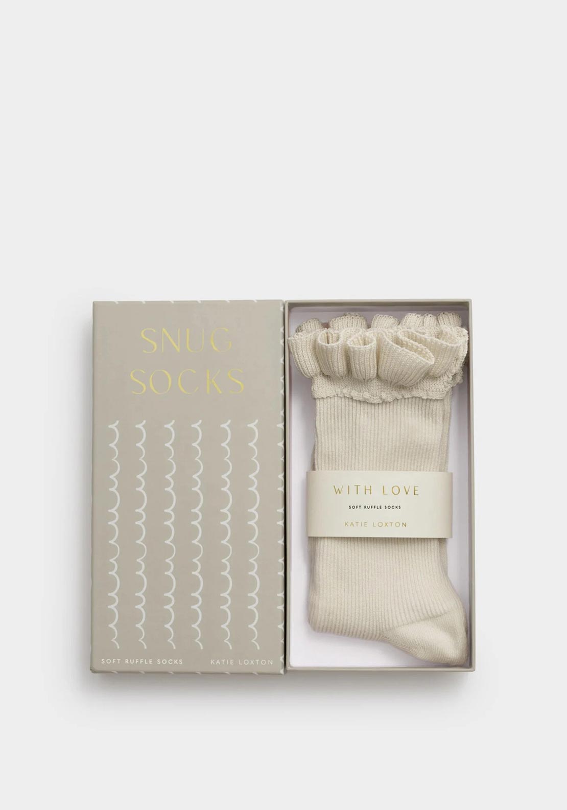 Katie Loxton Ruffle Snug Socks, Light Taupe