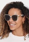 Katie Loxton Savannah Sunglasses, White Marble