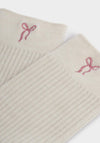 Katie Loxton Bow Snug Socks, Off White