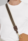 Katie Loxton Stripe Canvas Bag Strap, Chocolate