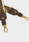 Katie Loxton Stripe Canvas Bag Strap, Chocolate