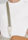 Katie Loxton Stripe Canvas Bag Strap, Light Khaki