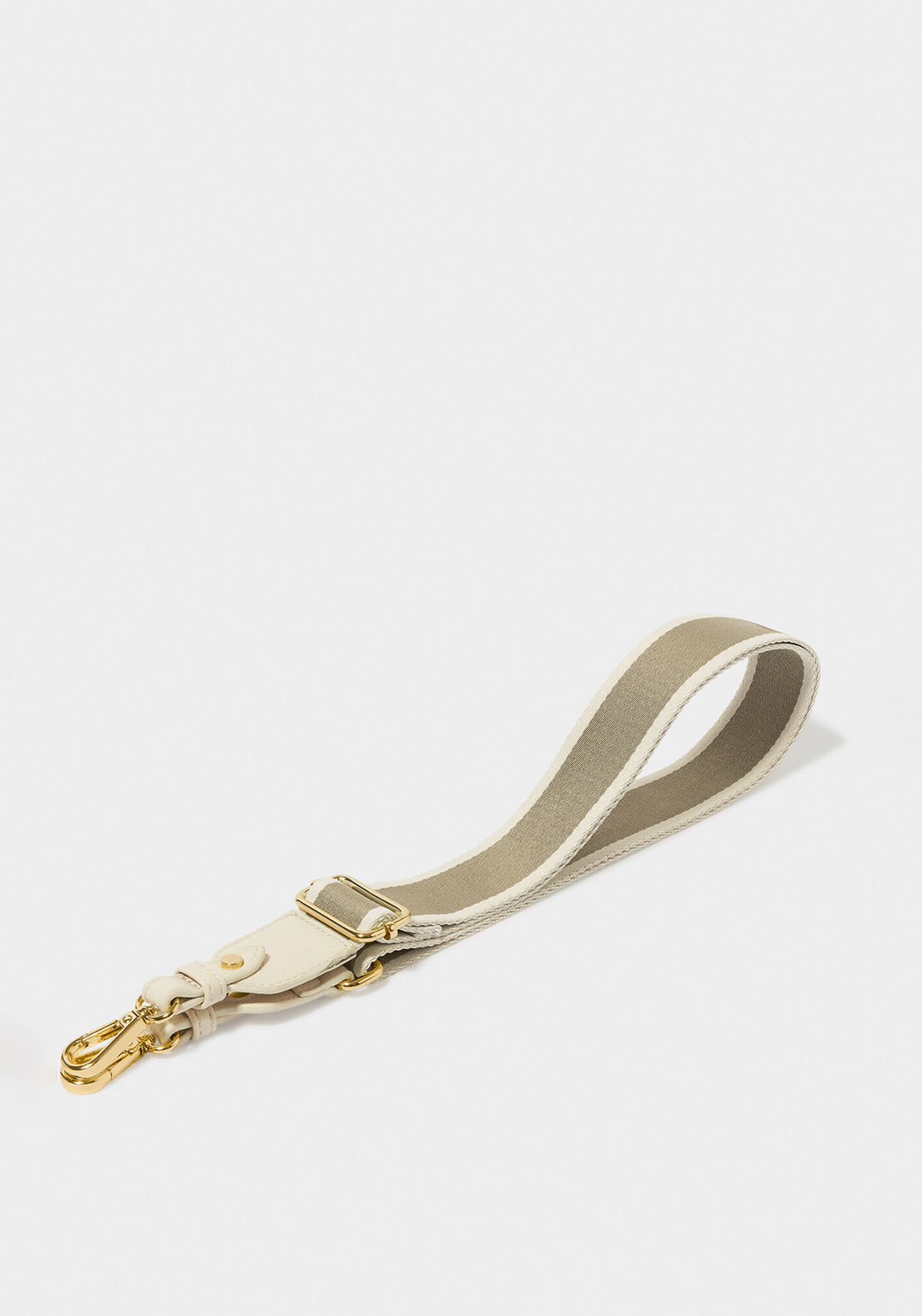 Katie Loxton Stripe Canvas Bag Strap, Light Khaki