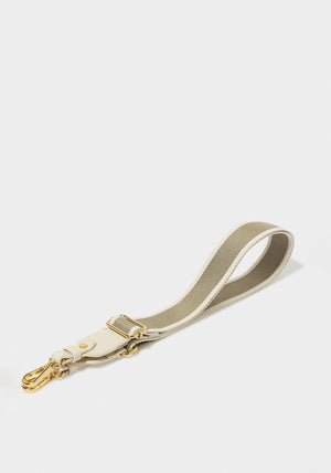 Katie Loxton Stripe Canvas Bag Strap, Light Khaki
