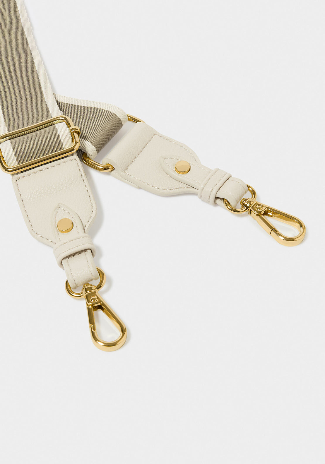 Katie Loxton Stripe Canvas Bag Strap, Light Khaki